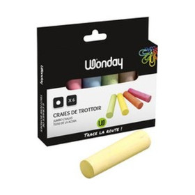 WONDAY - Large Round Pavement Chalks - Pack of 6 Colours