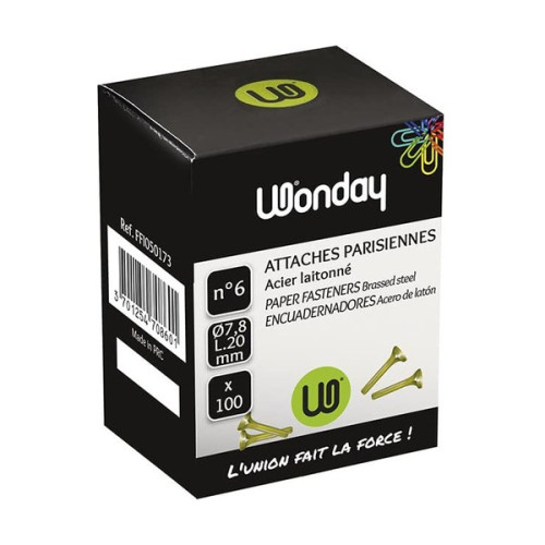 WONDAY - Brass-Plated Brads (Paper Fasteners)