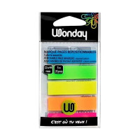 WONDAY - Marque-Pages Souples Repositionnables Fluo (lot de 100)