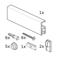 STAS - Cliprail - Complete Rail Kit - Aluminium - 150cm