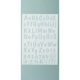 EFCO - Pochoir - Lettres+chiffres - DIN A4 - Lot de 73
