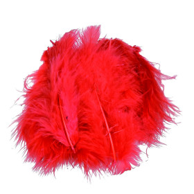 EFCO - Plumes Marabout - 100 - 120 mm - 2 g Env. 20 Pièces - Rouge