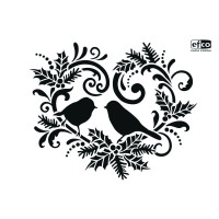EFCO - Pochoir - Oiseau en Ornement - DIN A4 - Lot de 1