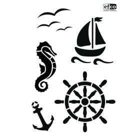 EFCO - Pochoir - Maritime - DIN A4 - Lot de 5
