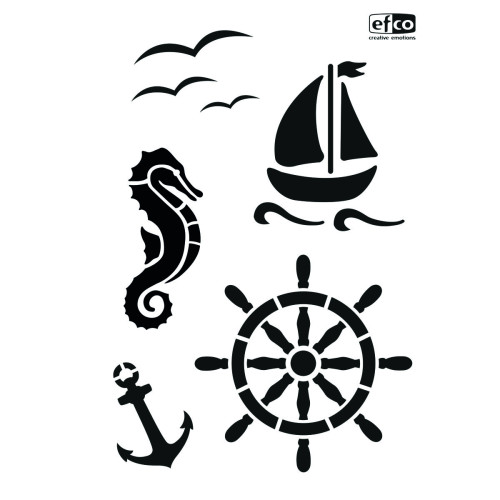 EFCO - Pochoir - Maritime - DIN A4 - Lot de 5