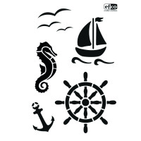 EFCO - Pochoir - Maritime - DIN A4 - Lot de 5