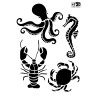EFCO - Pochoir - Créatures Marines - DIN A4 - Lot de 4