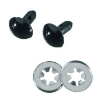 EFCO - Yeux D'animaux Sécurisés - en Plastique - 12 mm - 50 Pièces - Noir