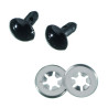 EFCO - Yeux D'animaux Sécurisés - en Plastique - 12 mm - 50 Pièces - Noir