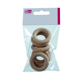 EFCO - Anneaux en Bois de Hêtre - Ø40 mm - 6 Pièces - Brut