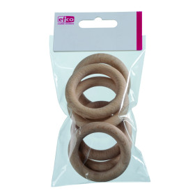 EFCO - Anneaux en Bois de Hêtre - Ø56 mm - 6 Pièces - Brut