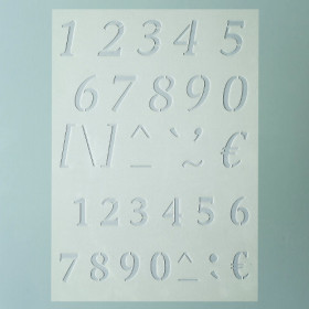 EFCO - Pochoir - Chiffres + Signes - DIN A5 - Lot de 34
