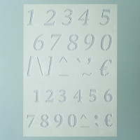 EFCO - Pochoir - Chiffres + Signes - DIN A5 - Lot de 34