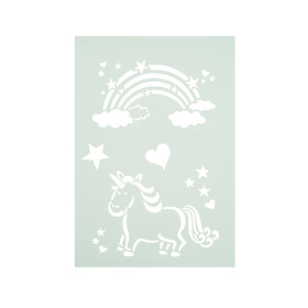 EFCO - Pochoir - Arc en Ciel et Licorne - DIN A4 - Lot de 6