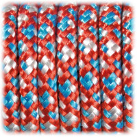 EFCO - Paracorde - Mélange de Couleurs - 2MM X 4M - 1 Pièce - Rouge / Turquoise / Blanc