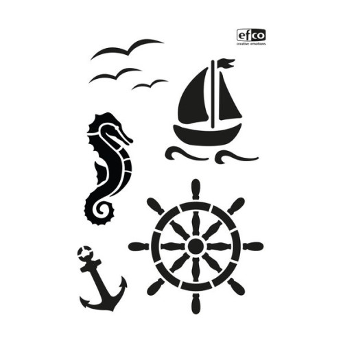 EFCO - Pochoir - Maritime - DIN A4 - Lot de 5