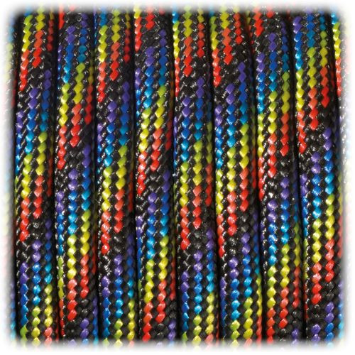 EFCO - Paracorde - Mélange de Couleurs - 4MM X 4M - 1 Pièce - Arc-en-Ciel / Noir