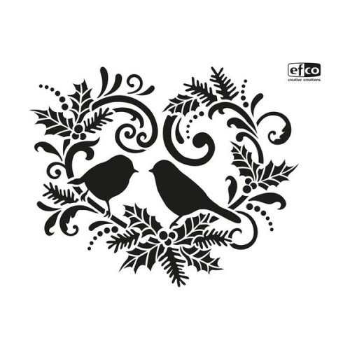 EFCO - Pochoir - Oiseau en Ornement - DIN A4 - Lot de 1