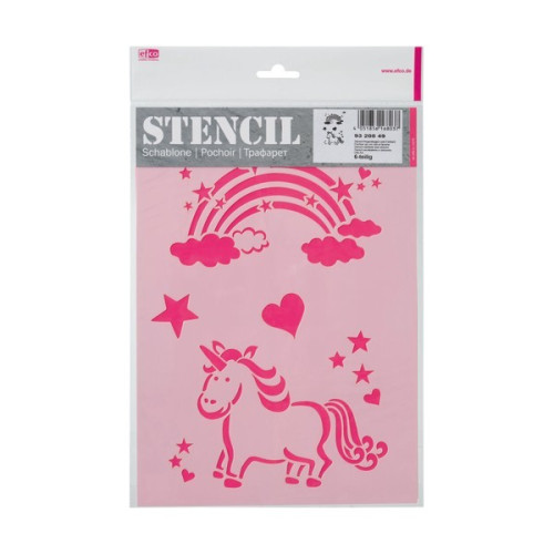 EFCO - Pochoir - Arc en Ciel et Licorne - DIN A4 - Lot de 6