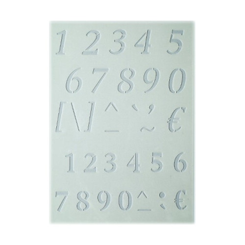 EFCO - Pochoir - Chiffres + Signes - DIN A5 - Lot de 34