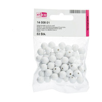 EFCO - Perles en Bois - Diamètre de Perçage 2,5 mm - 10 mm - 53 Pièces - Blanc