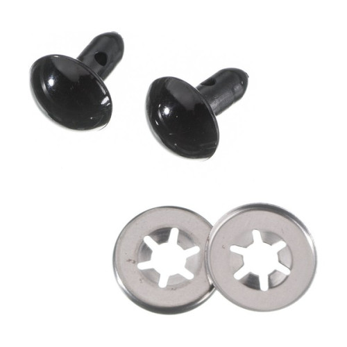 EFCO - Yeux D'animaux Sécurisés - en Plastique - 12 mm - 50 Pièces - Noir