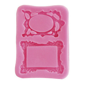 PENTART - Moule Silicone Résine - 2 Cadres 10x7x1