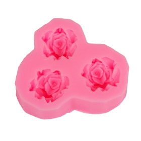 PENTART - Moule Silicone Résine - 3 Roses
