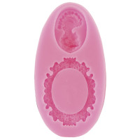 PENTART - Silicone Resin Mould - Cameo & Oval Frame 9.3x4.8x1