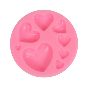 PENTART - Silicone Resin Mould - Coeurs 7.5x1.3