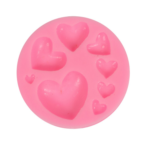 PENTART - Moule Silicone Résine - Cœurs 7.5x1.3