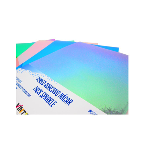 VINTEX - Pack Vinyles Adhesifs Nacres - 25 x 32 cm - 5 Feuilles