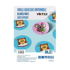 VINTEX - Printable Matt White Waterproof Adhesive Vinyl - A4 - Inkjet