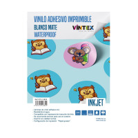 VINTEX - Vinyle Adhesif Imprimable Blanc Mat Waterproof - A4 - Jet d'Encre