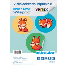 VINTEX - Vinyle Adhesif Imprimable Waterproof - A4 - Laser & Jet d'Encre
