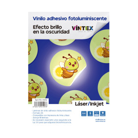 VINTEX - Vinyle Adhesif Imprimable Glow in the Dark - A4