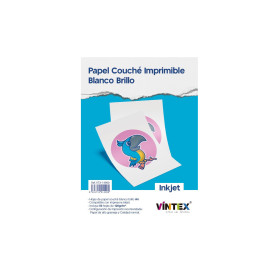VINTEX - Papier Couche Brillant 120 g/m2 Imprimable - A4 - 50 Feuilles