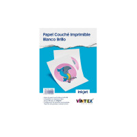 VINTEX - Papier Couche Brillant 120 g/m2 Imprimable - A4 - 50 Feuilles