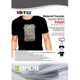 VINTEX - Sparkle Heat Transfer Paper - A4 - 5 Sheets - Inkjet