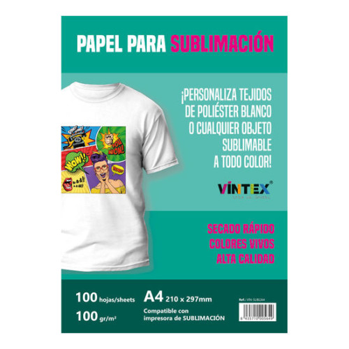 VINTEX - Papier Sublimation 100 g/m2 - A4 - 100 Feuilles