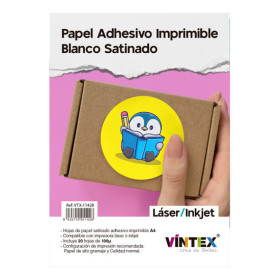 VINTEX - Papier Adhésif Imprimable Satiné - A4 - 20 Feuilles