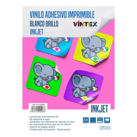 VINTEX - Printable Gloss White Adhesive Vinyl - A4 - Inkjet