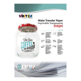 VINTEX - Water Slide Transfer Paper Clear - A4 - 5 Sheets - Inkjet