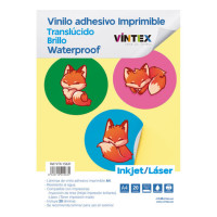 VINTEX - Gloss Translucent Waterproof Printable Adhesive Vinyl - A4 - 20 Sheets - Laser & Inkjet