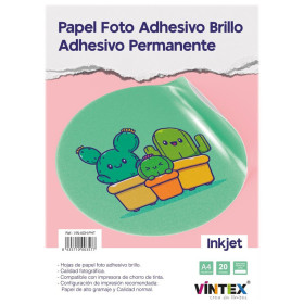 VINTEX - Gloss Adhesive Photo Paper 135 gsm - A4 - 20 Sheets