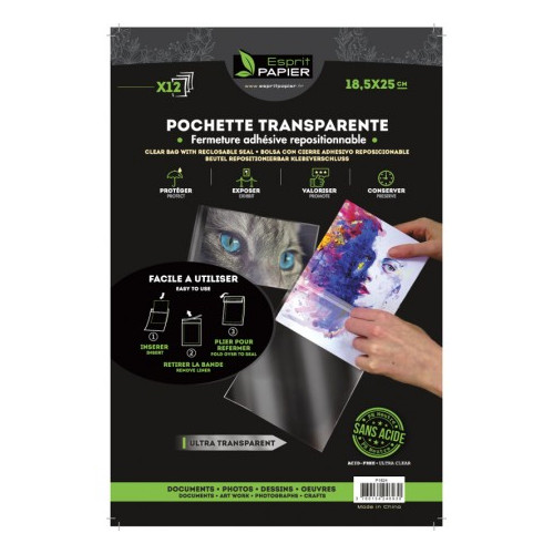ESPRIT PAPIER - Pochettes Cristal Transparentes - Pack de 12