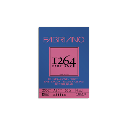 FABRIANO - Bloc Bristol 1264 Illustration - A3 - 50 Feuilles - 200 g/m²