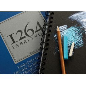 FABRIANO - 1264 Black Drawing Spiral Pad - 200 gsm