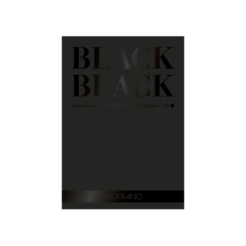 FABRIANO - Black Black Paper Pad - 20 Sheets - 300 gsm
