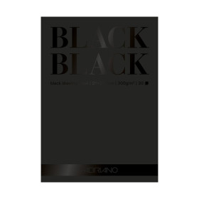 FABRIANO - Black Black Paper Pad - 20 Sheets - 300 gsm